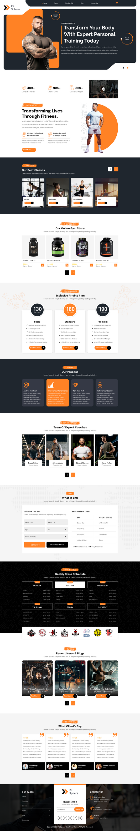 Personal Trainer WordPress Theme