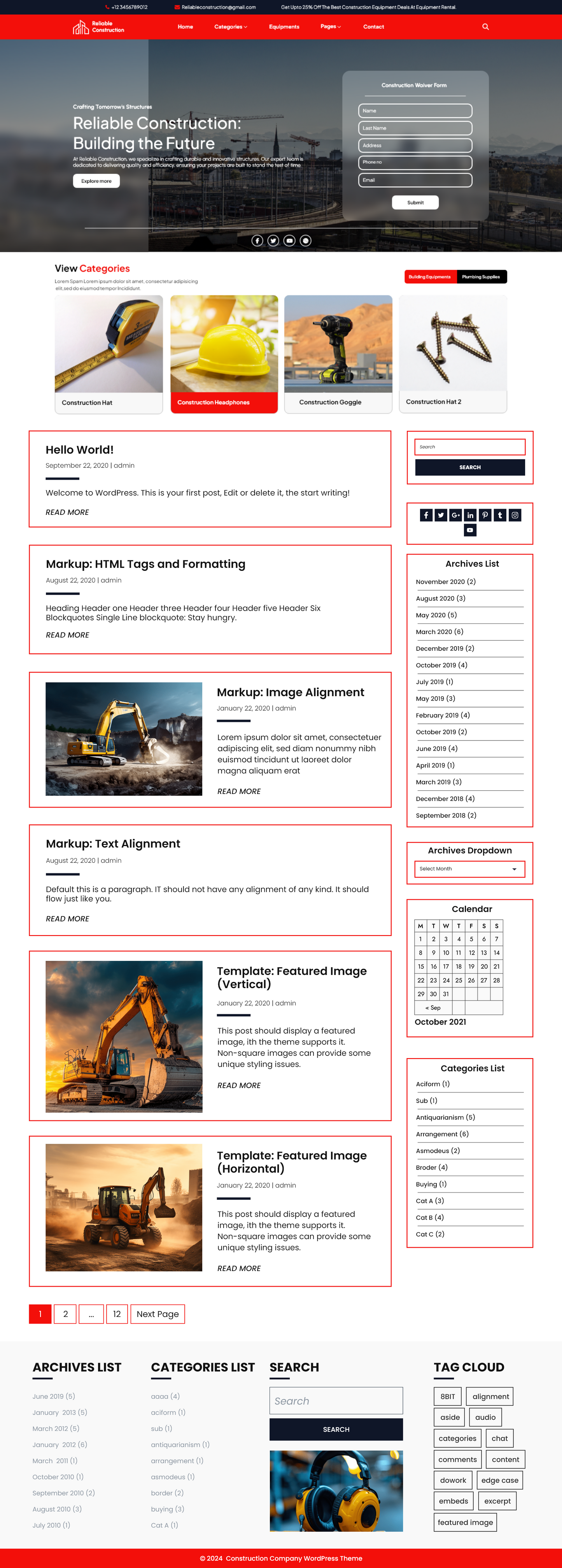 Free Construction WordPress Theme