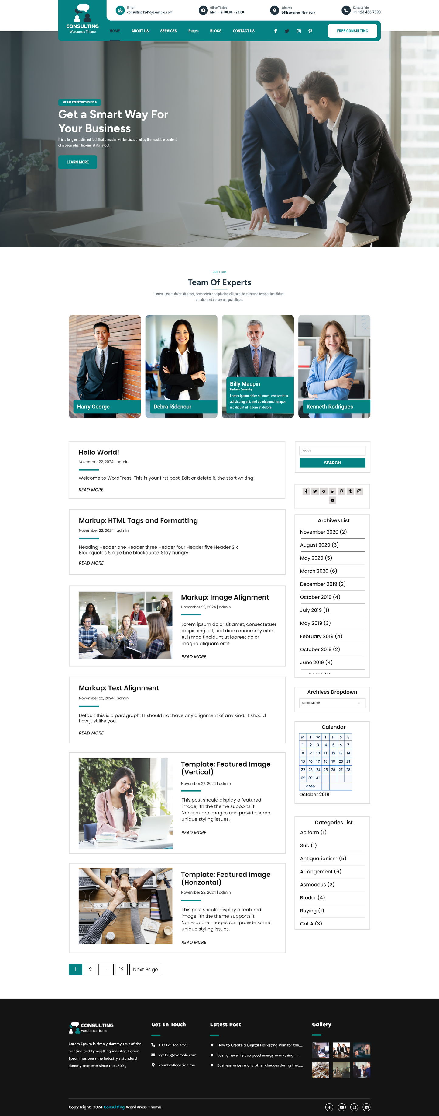 Free Consulting Company WordPress Theme