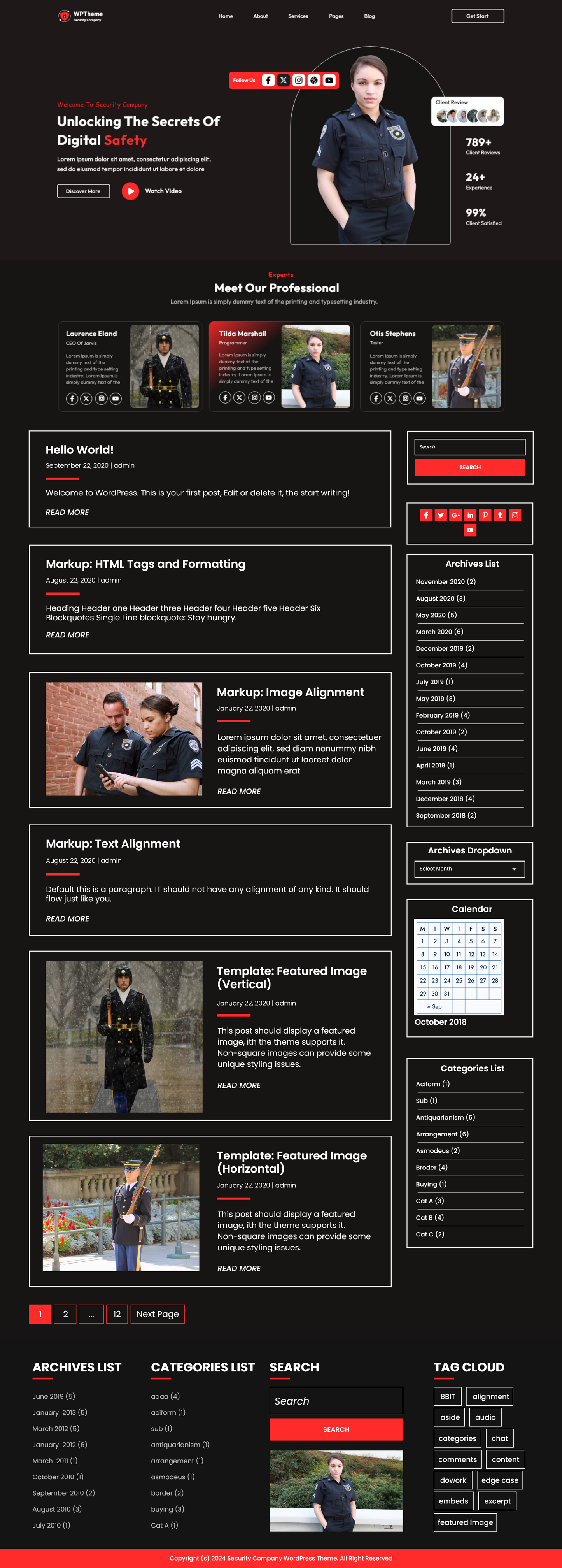 Free Security Guard Wordpress Theme