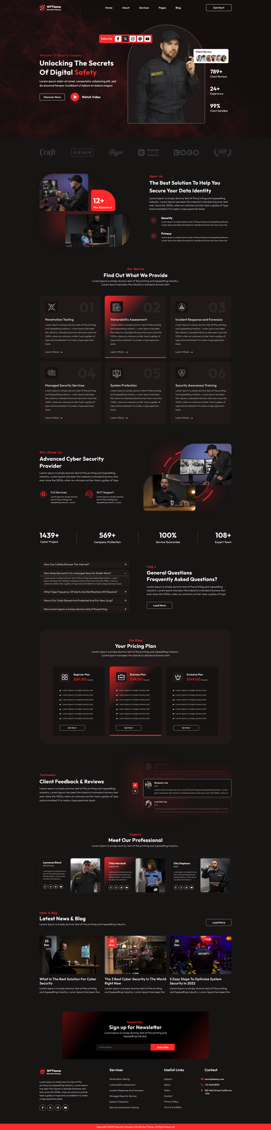 Security Services WordPress Theme