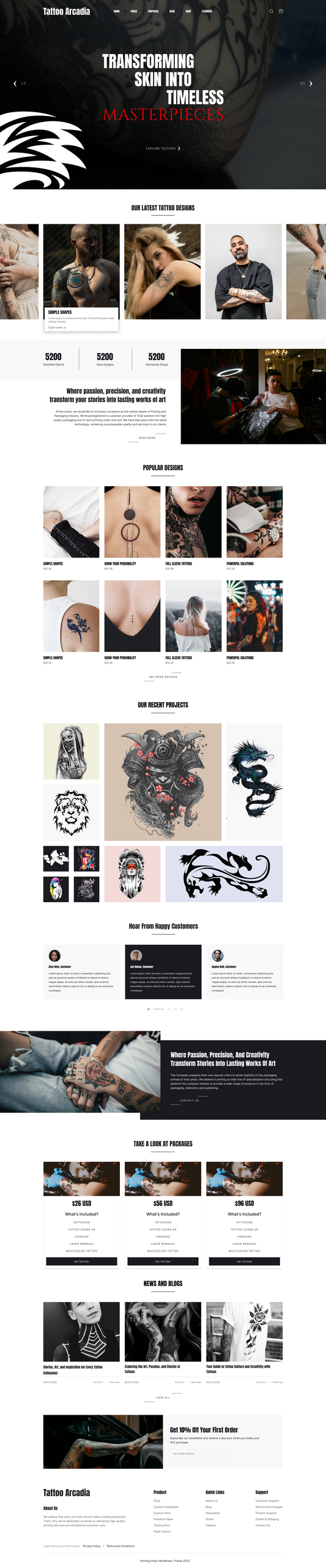 Tattoo Studio WordPress Theme